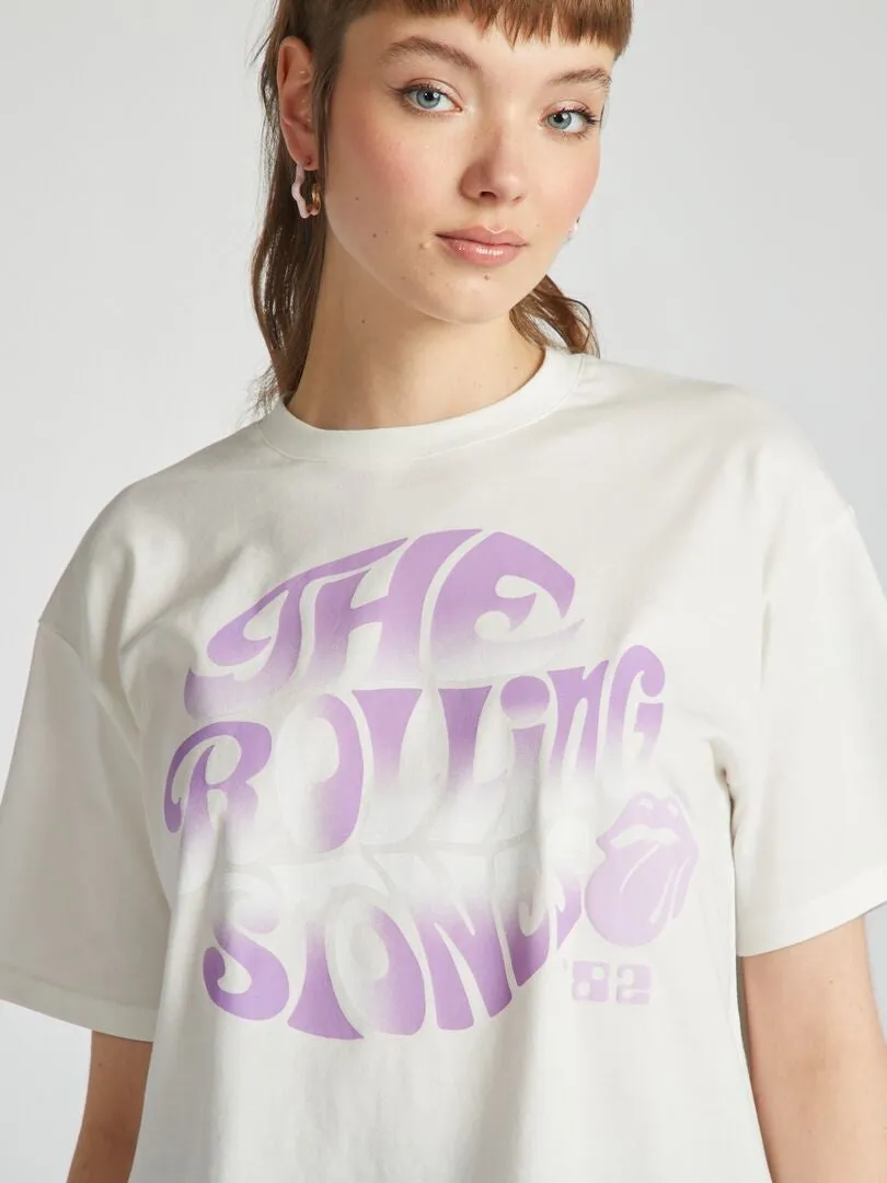 Camiseta oversize 'The Rolling Stones' - BLANCO