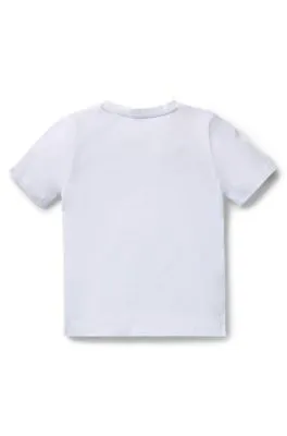Camiseta regular fit de algodón con logo estampado para niños