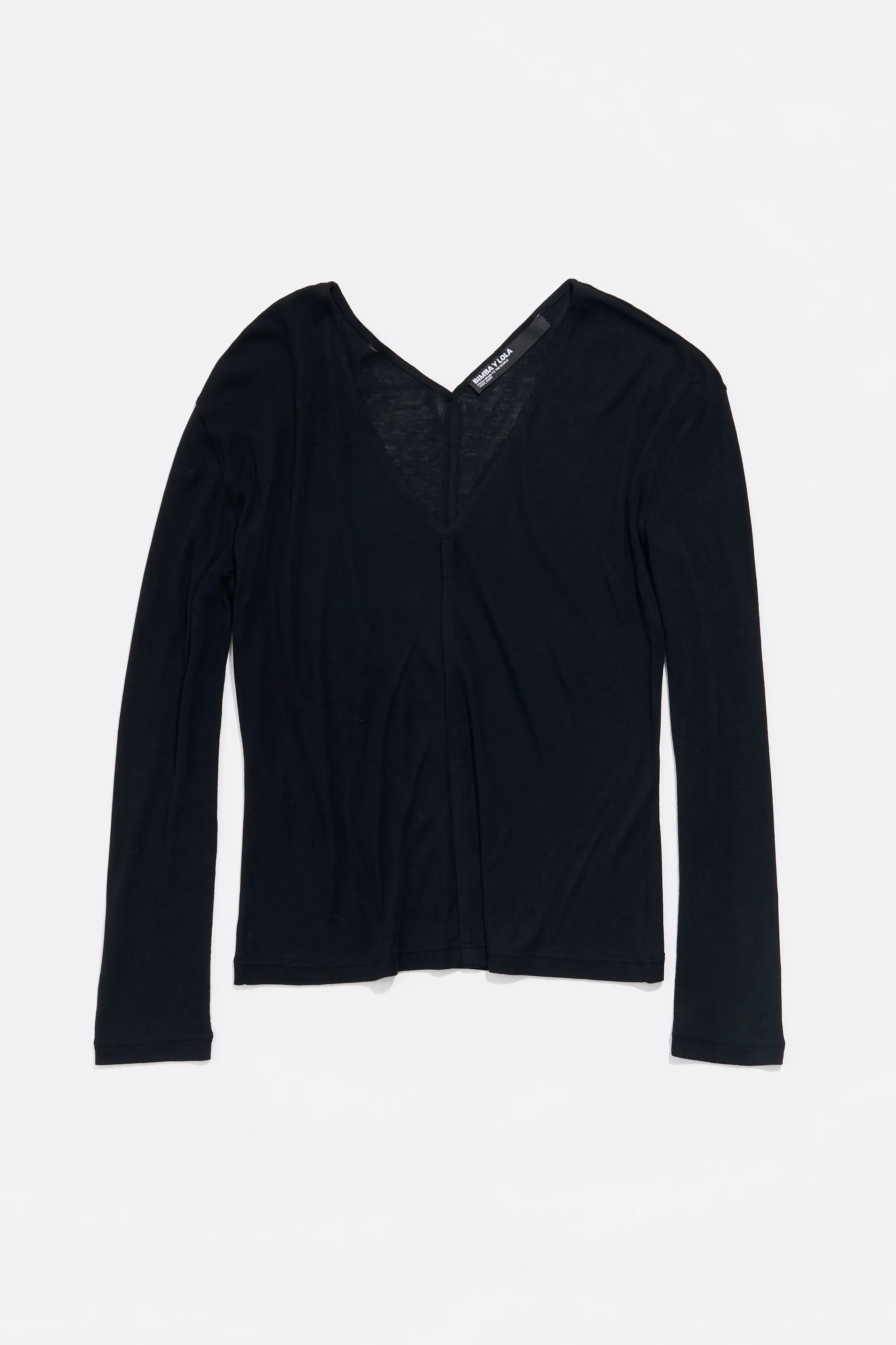 Camiseta viscosa seda negra