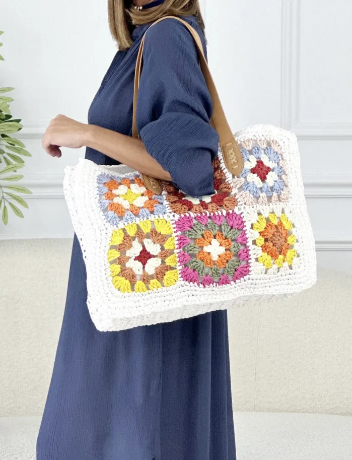 Capazo Pachtwork blanco