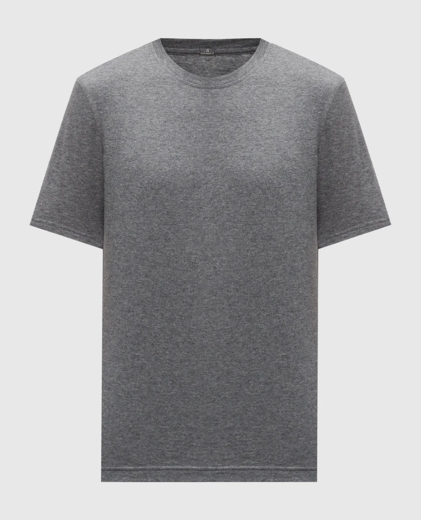 CAPOBIANCO Gray melange t-shirt with cashmere