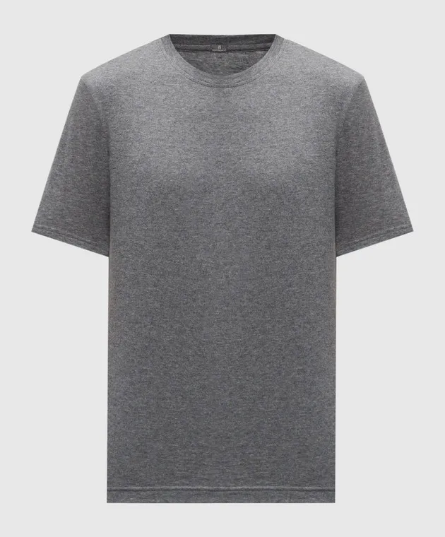 CAPOBIANCO Gray melange t-shirt with cashmere