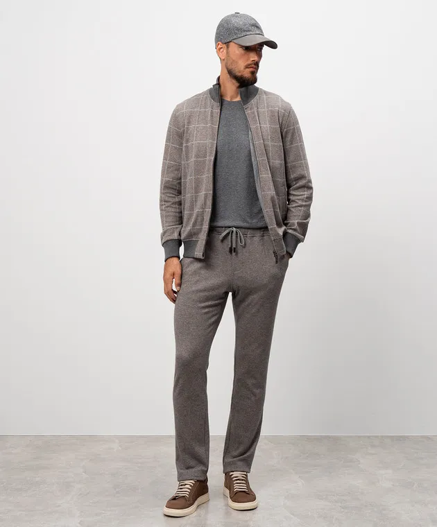 CAPOBIANCO Gray melange t-shirt with cashmere