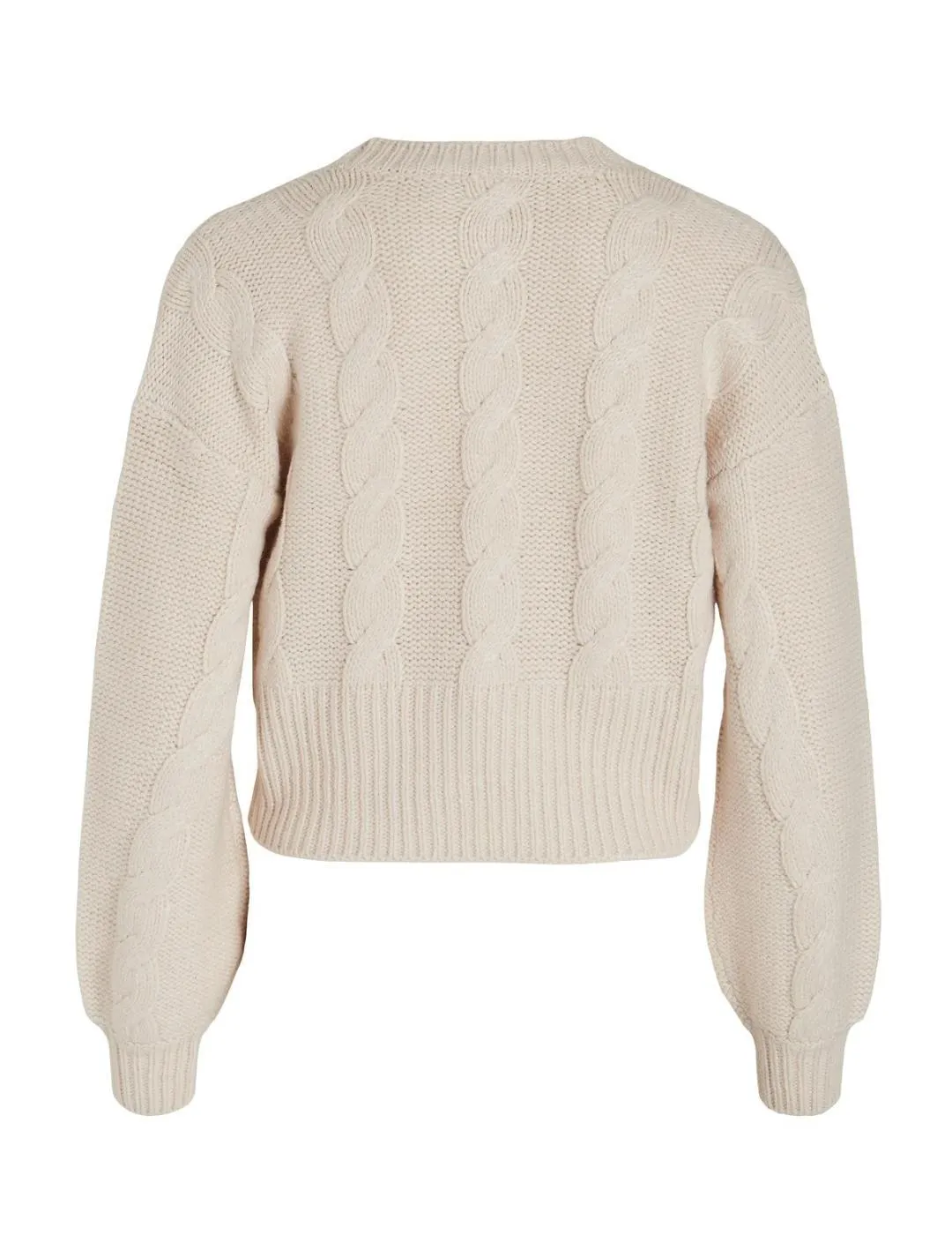 Cardigan Vila Poline beige cropped cierre botones para mujer