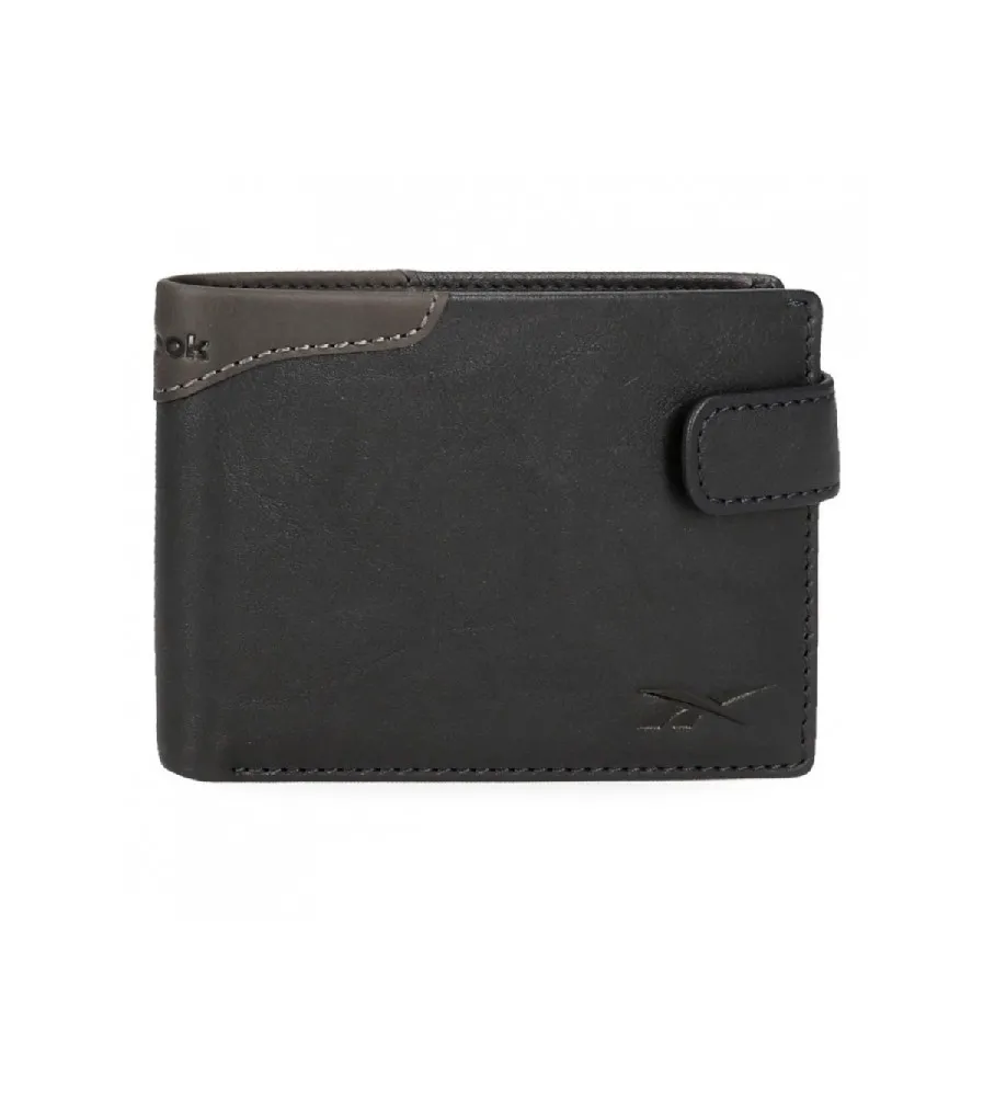 Cartera horizontal Club con cierre de click negro