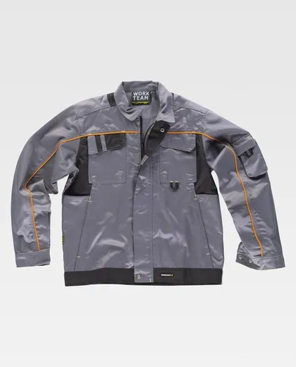 Cazadora linea 9 combinada con cierre cremallera Gris / Negro