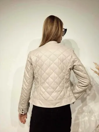 Cazadora Polipiel ALINORE Taupe