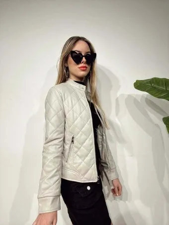 Cazadora Polipiel ALINORE Taupe