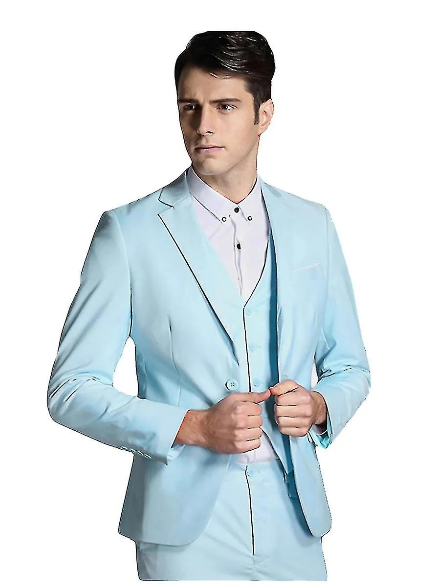 Cena de boda para hombres 3 piezas Traje Blazer Chaleco Pantalones 9 colores Alta calidad