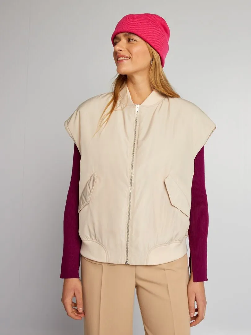Chaleco con bolsillos - BEIGE