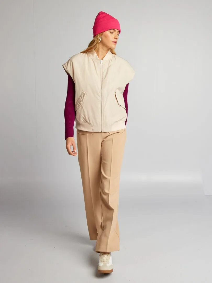 Chaleco con bolsillos - BEIGE