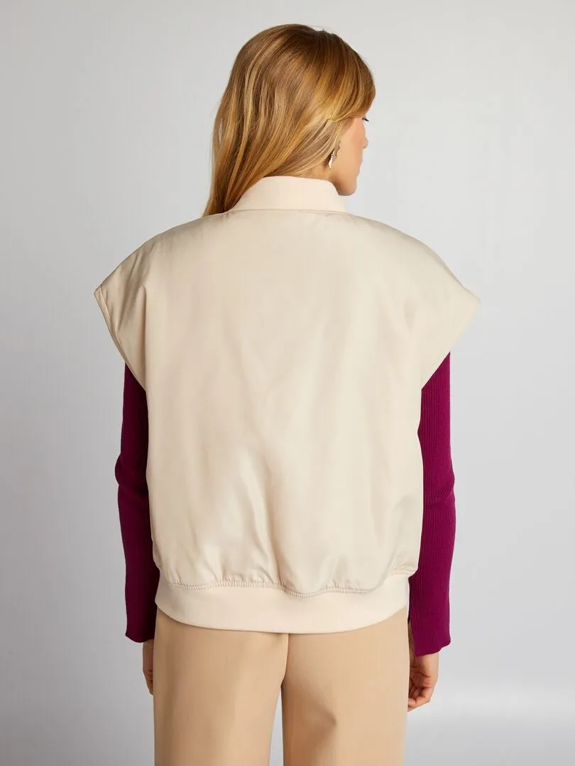 Chaleco con bolsillos - BEIGE
