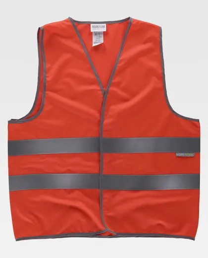 Chaleco de alta visibilidad con cierre adaptable Rojo