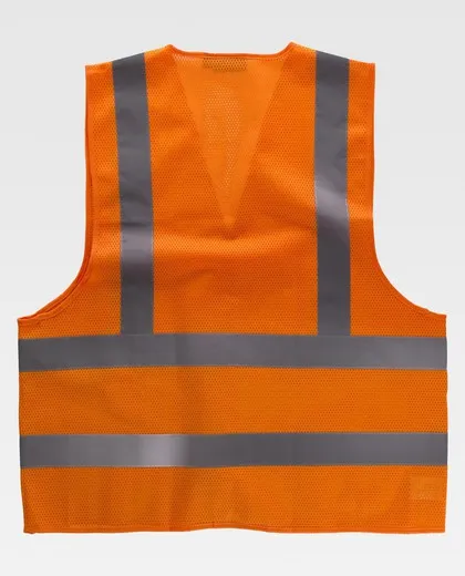 Chaleco de rejilla Cierre de velcro Naranja