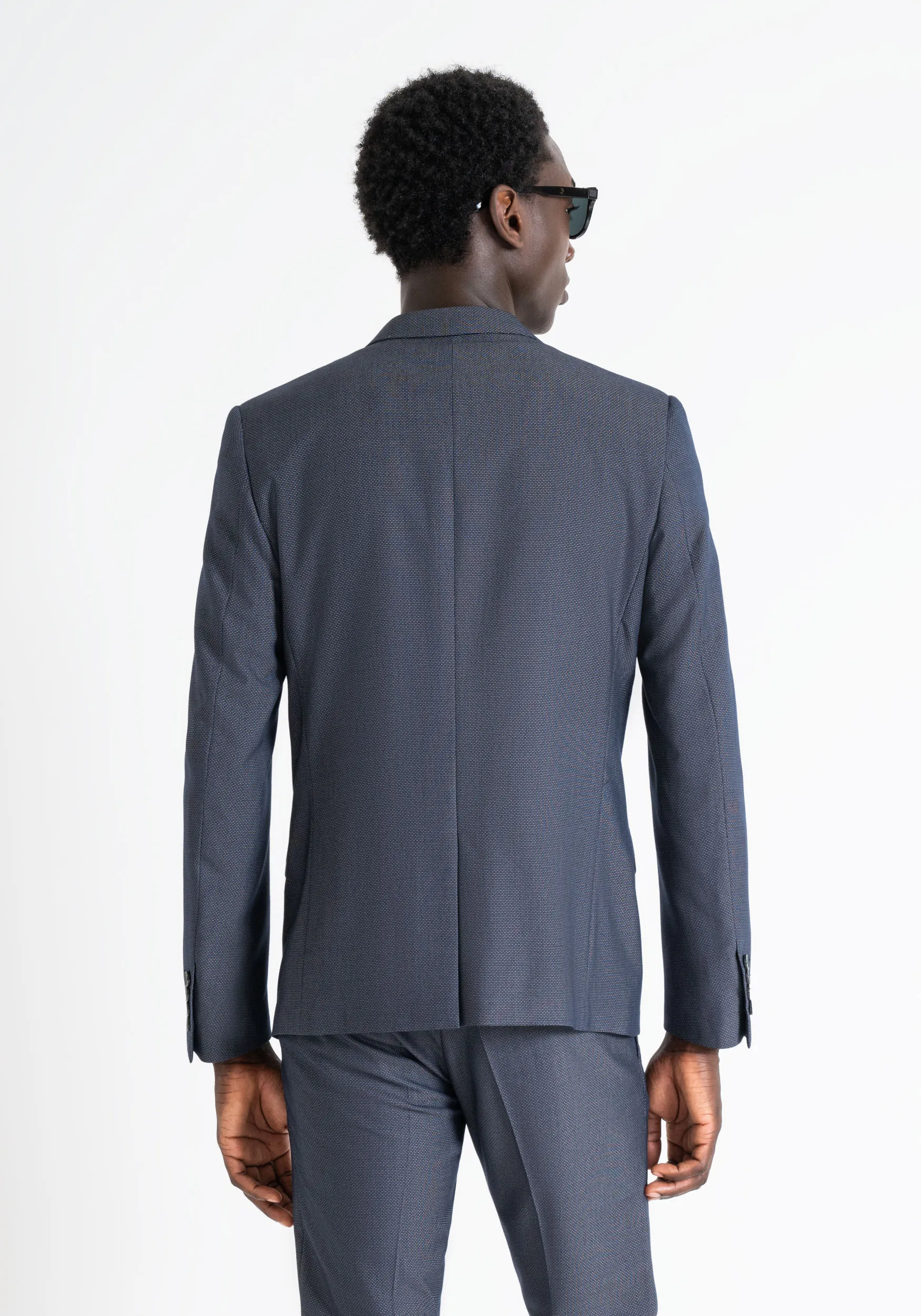 CHAQUETA BONNIE SLIM FIT EN TEJIDO ELÁSTICO MIXTO VISCOSA CON MICROESTAMPADO