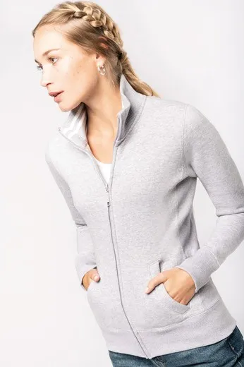 CHAQUETA DE FELPA CON CREMALLERA DE MUJER