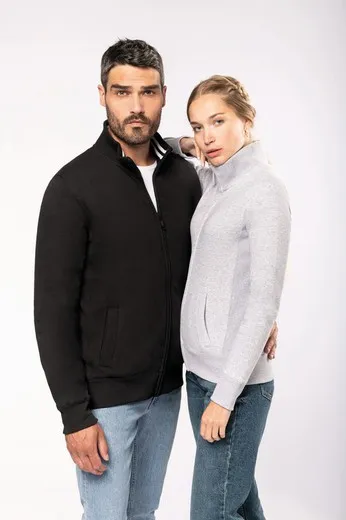 CHAQUETA DE FELPA CON CREMALLERA DE MUJER