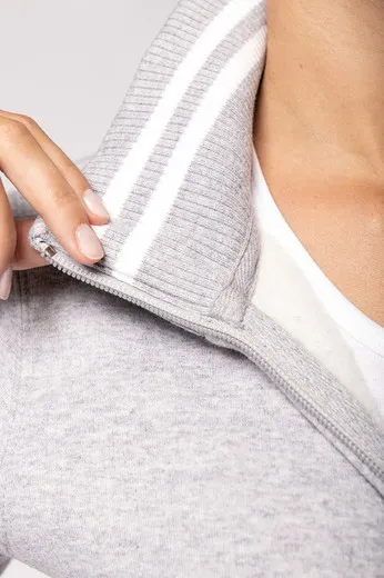 CHAQUETA DE FELPA CON CREMALLERA DE MUJER