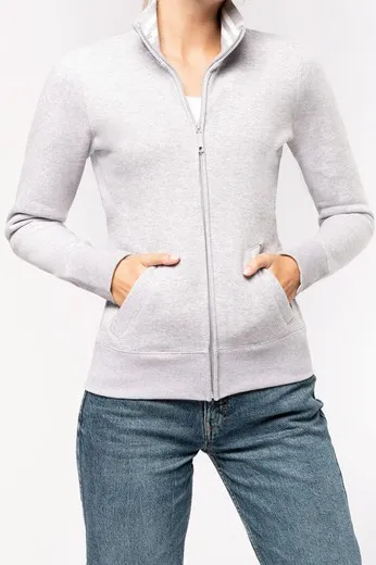 CHAQUETA DE FELPA CON CREMALLERA DE MUJER