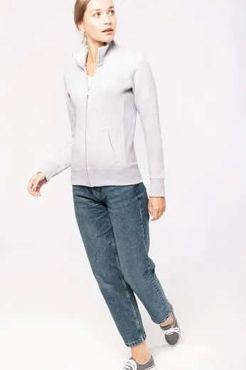 CHAQUETA DE FELPA CON CREMALLERA DE MUJER