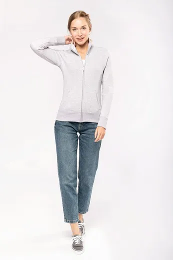CHAQUETA DE FELPA CON CREMALLERA DE MUJER