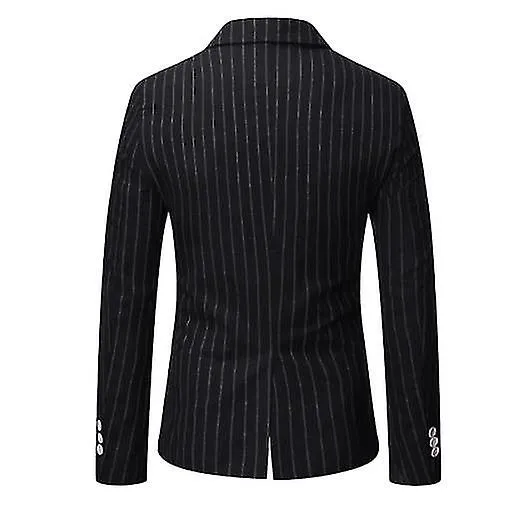Chaqueta de traje Blazer a rayas de doble pecho para hombre