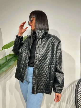 Chaqueta Polipiel LELAND Negro