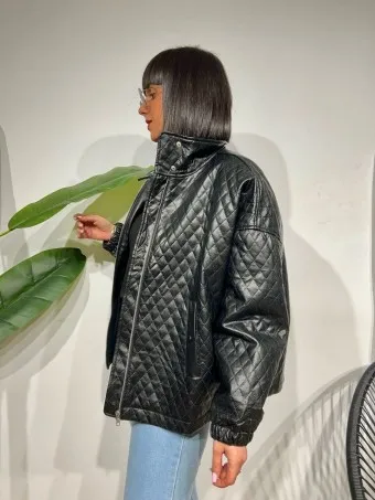 Chaqueta Polipiel LELAND Negro