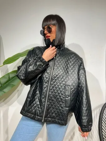 Chaqueta Polipiel LELAND Negro