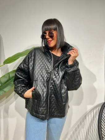 Chaqueta Polipiel LELAND Negro