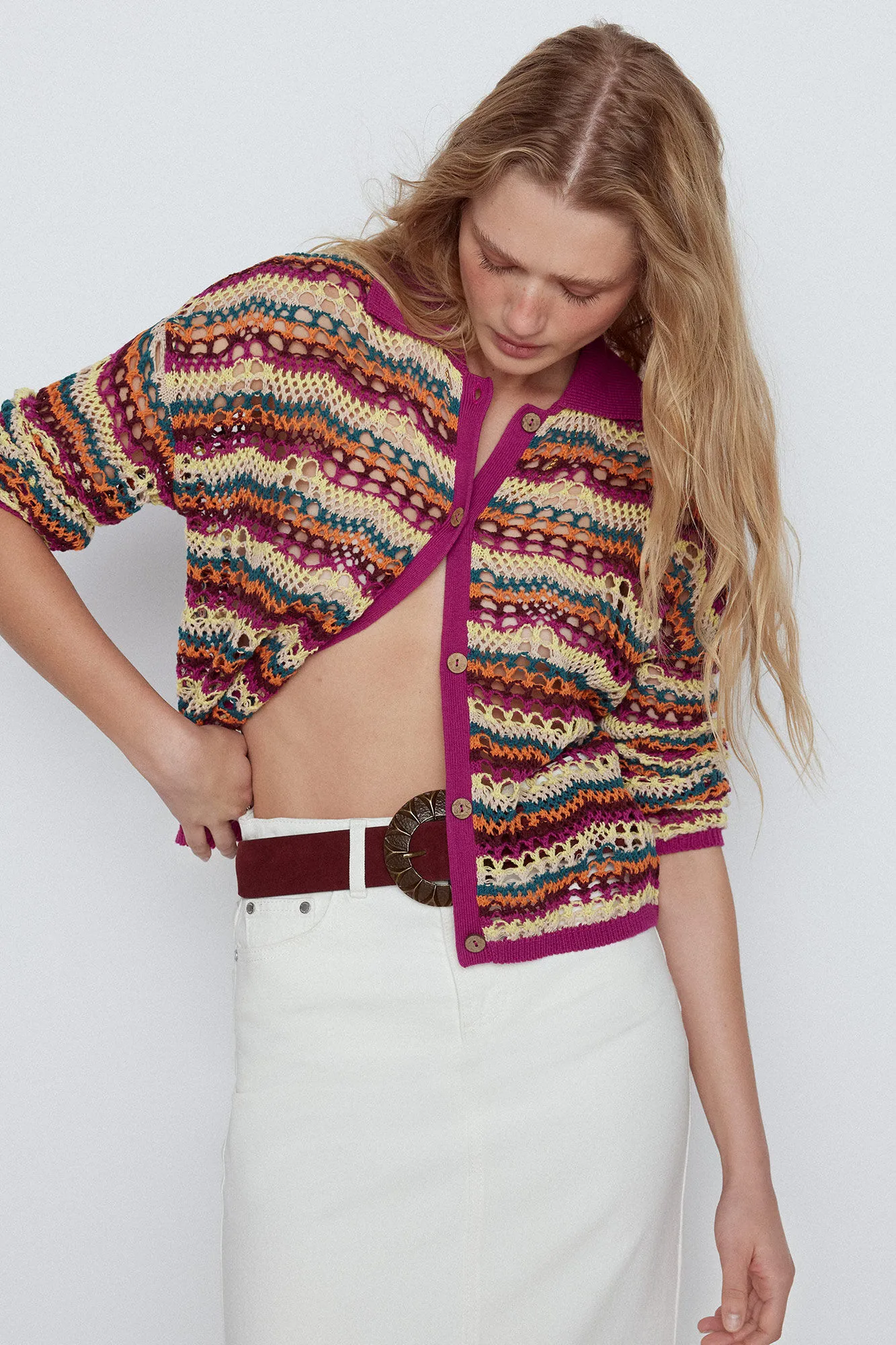 Chaqueta punto multicolor