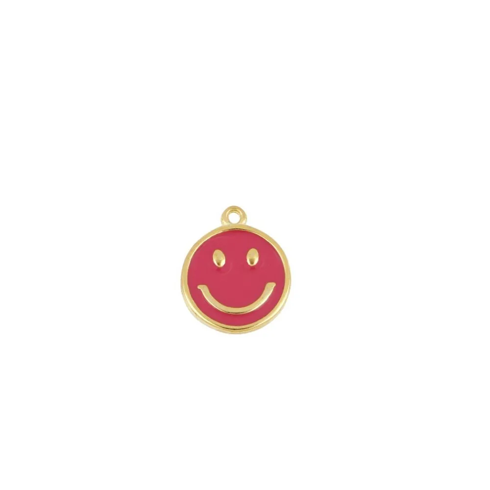Charm Smiley Fucsia Oro