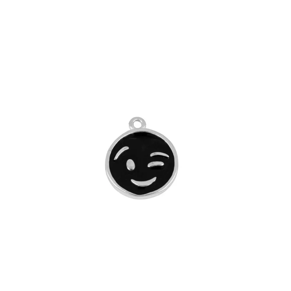 Charm Smiley Guiño Negro
