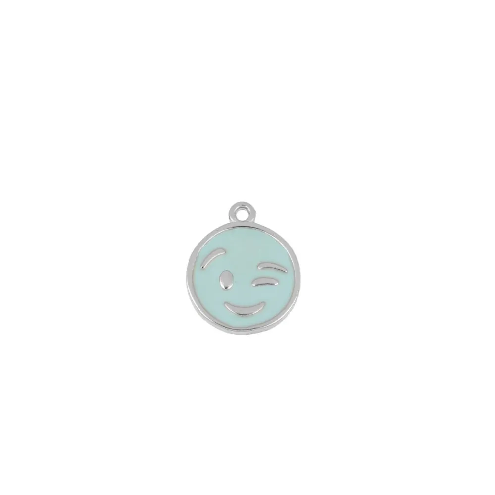 Charm Smiley Guiño Turquesa