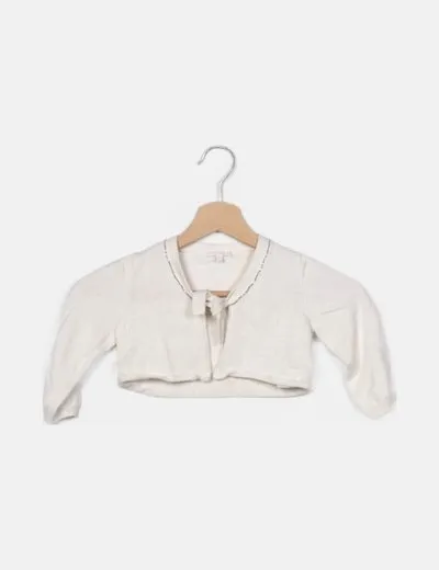 Chloé Chaqueta blanca punto detalle lazo