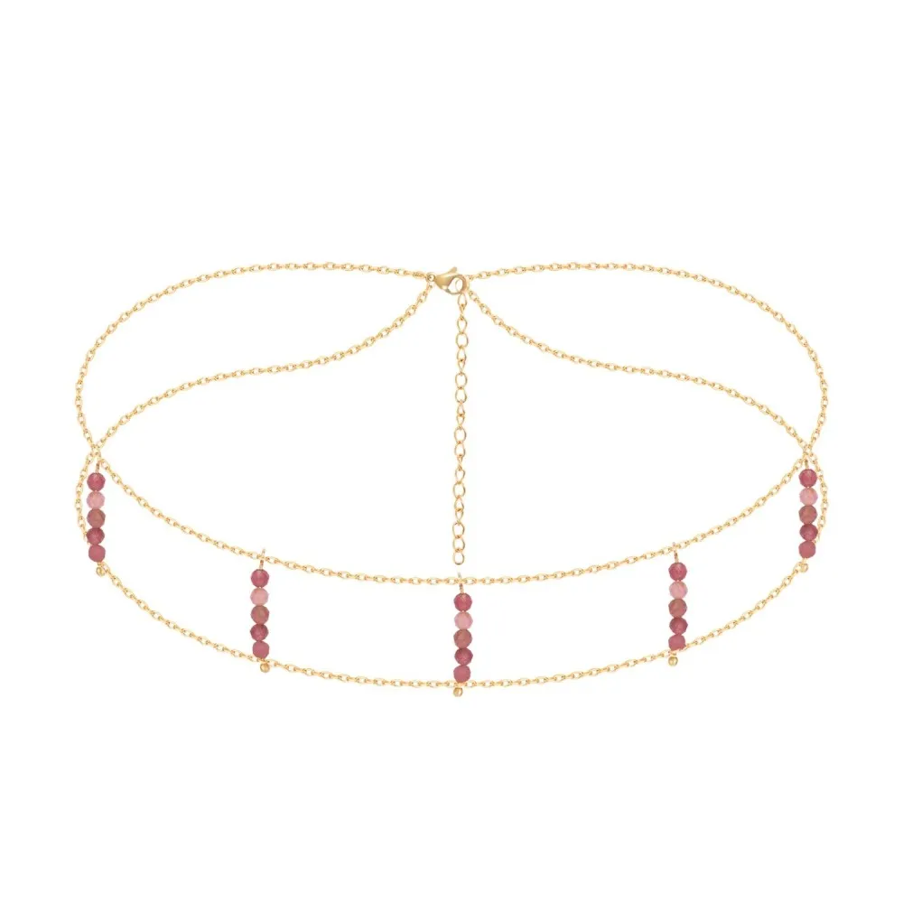 Choker Leonie Turmalina Rosa  Oro