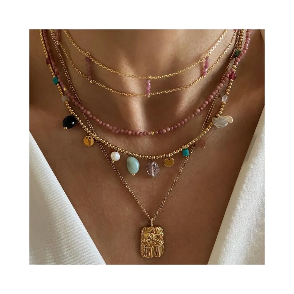 Choker Leonie Turmalina Rosa  Oro