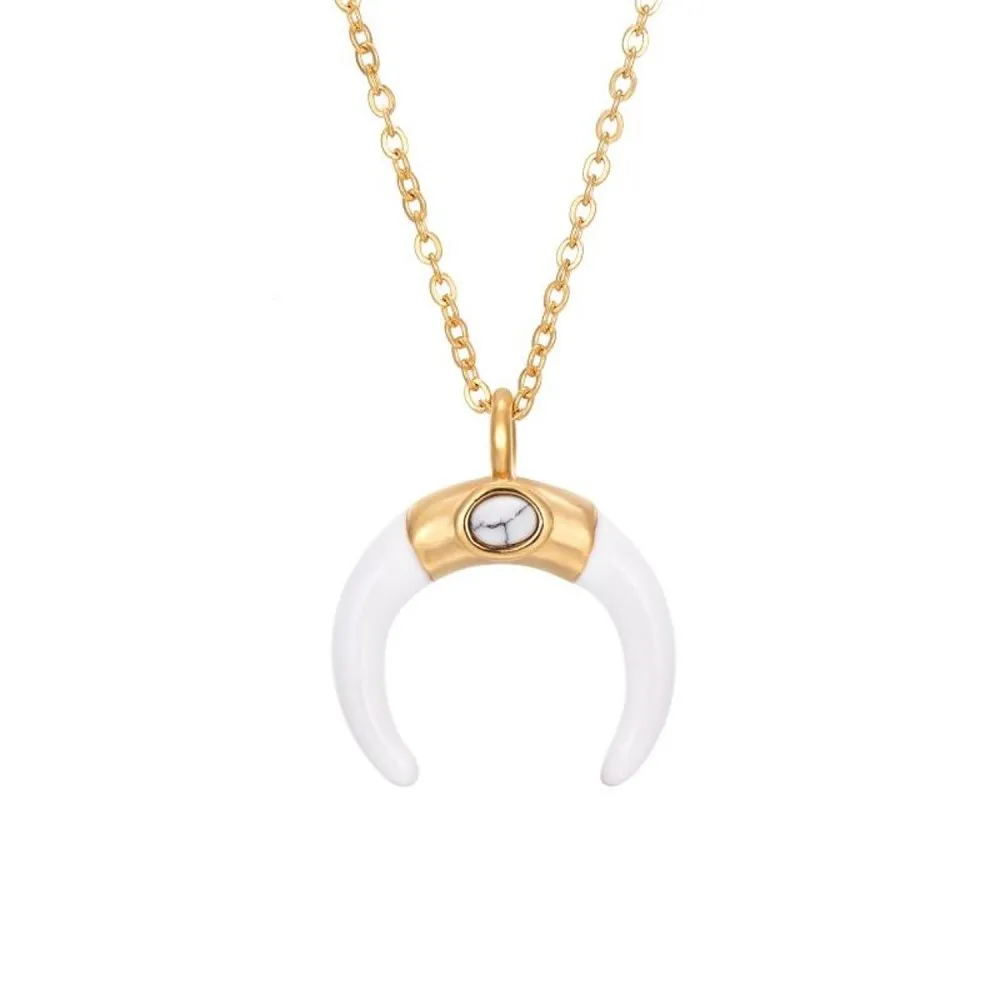 Collar Gandhari Ágata Blanca Oro