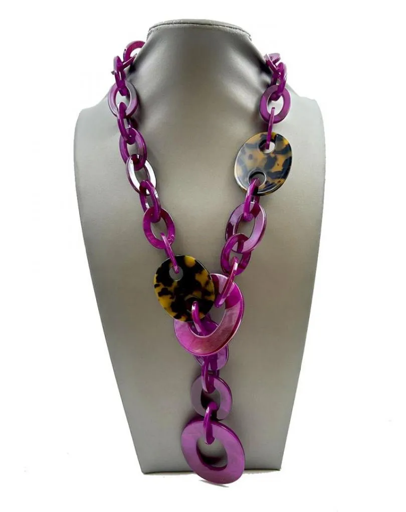 COLLARES LARGOS BUGAMBILIAS CON DETALLE DE CALABROTE TONO CAREY