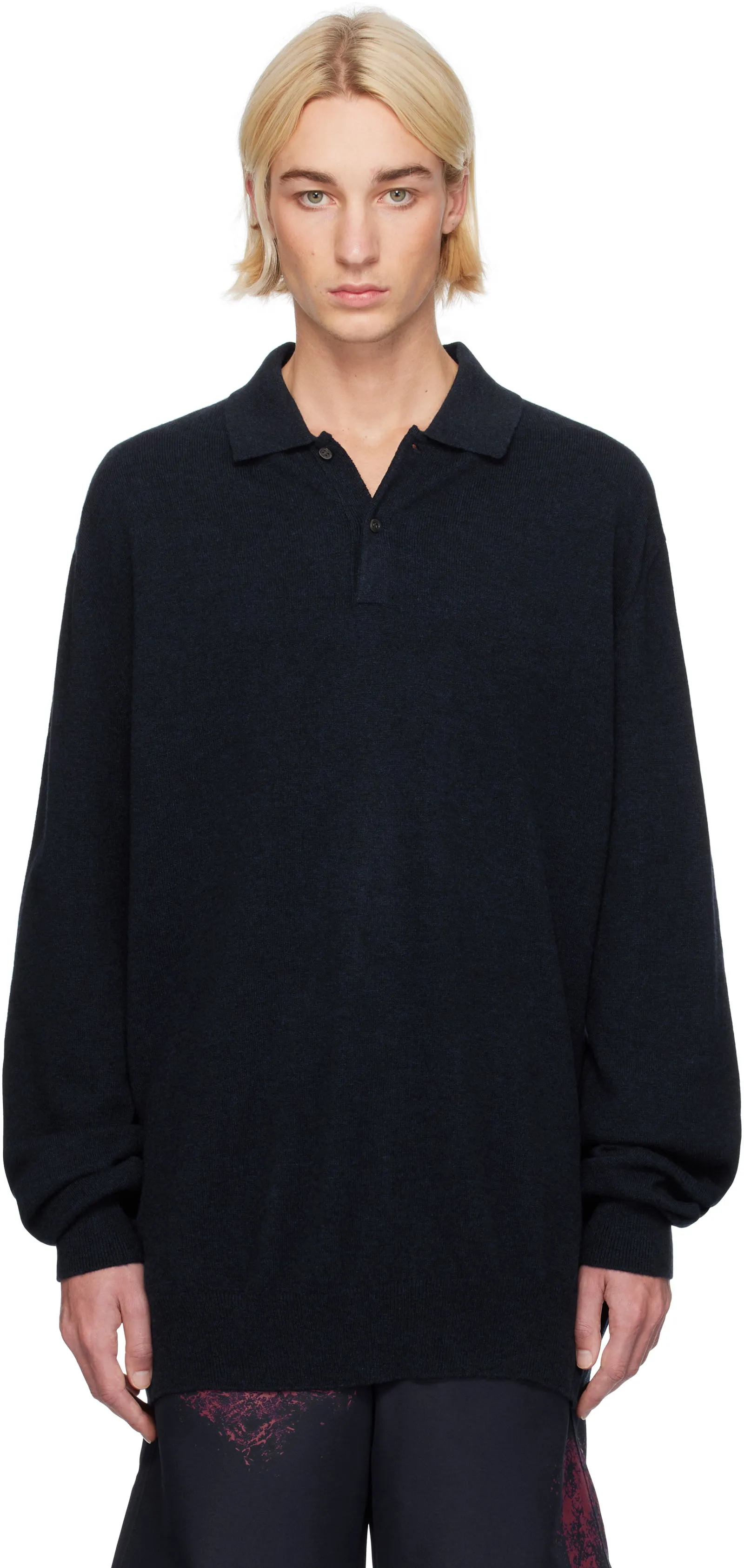 Comme des Garçons Wool Long Sleeve Polo