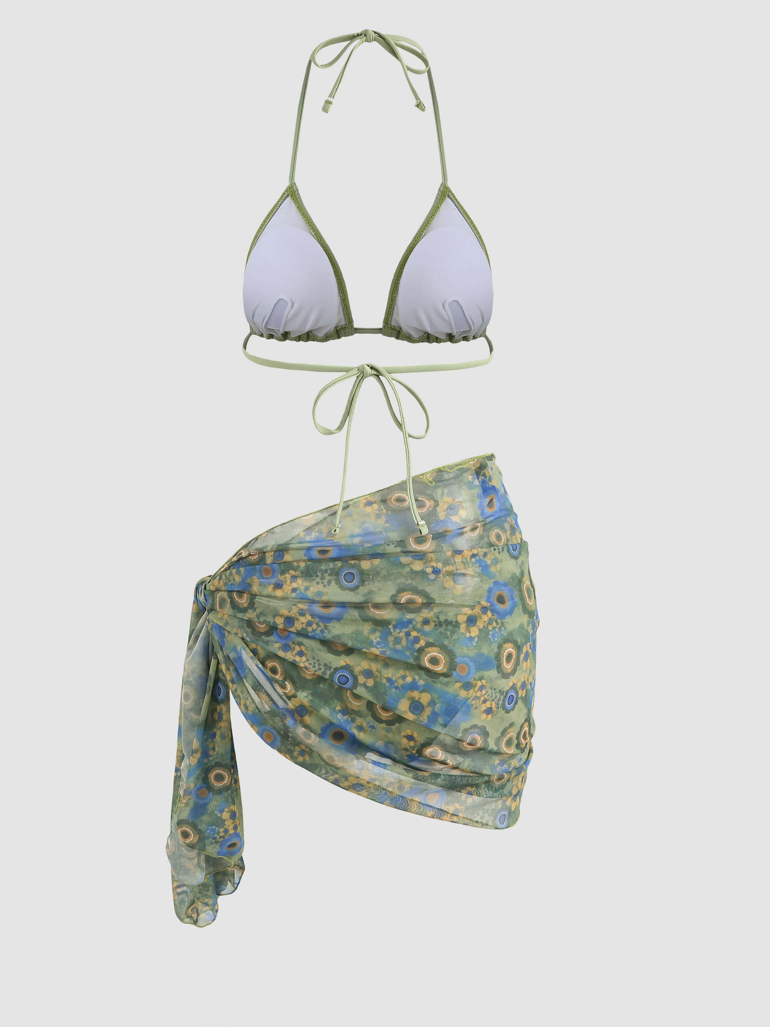  Conjunto de Bikini y Pareo Diario Floral
