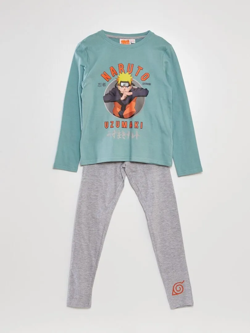 Conjunto de pijama con camiseta + pantalón 'Naruto' 2 piezas - VERDE