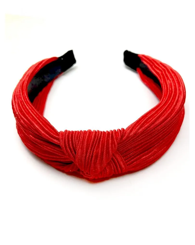 DIADEMAS ROJAS TONO CORAL DE MUJER CON DETALLE DE NUDO
