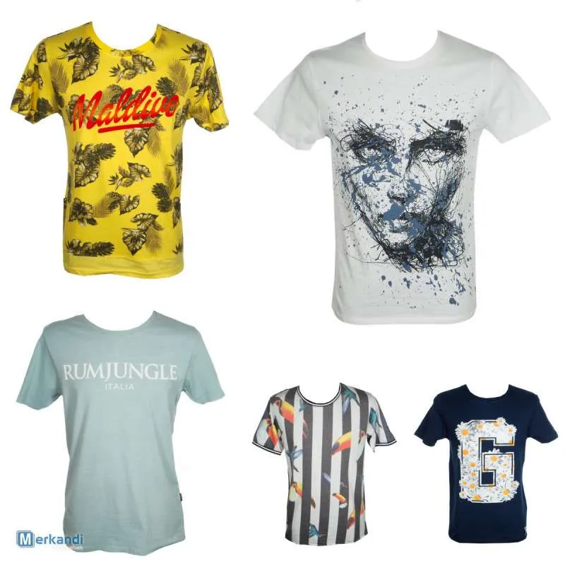 Explora la colección de camisetas para hombre RUMJUNGLE+GATE64: variedad de tallas S-XXL para comerciantes minoristas (R12)