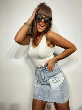 Falda Denim Desflecada FOLLOW ME