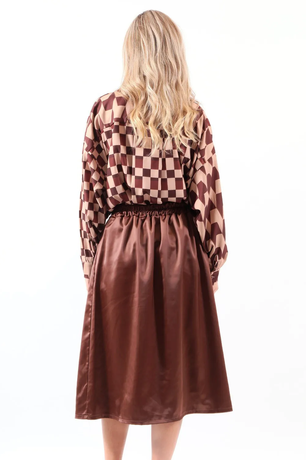 Falda elástica marrón