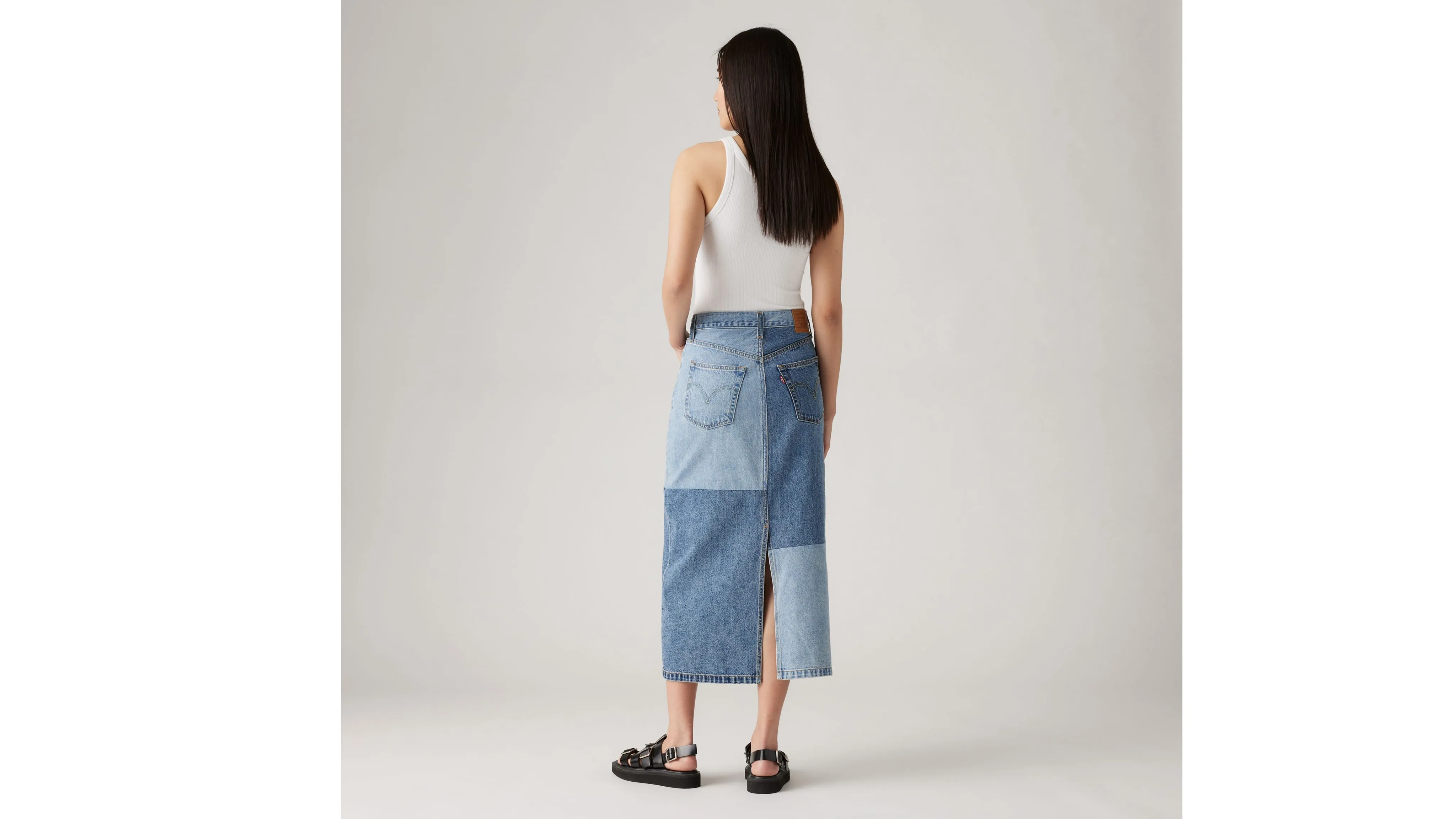 Falda Midi Con Botones