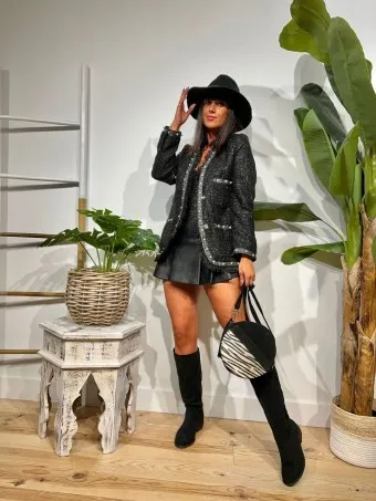 Falda Pantalón Polipiel ROZLYN Negro