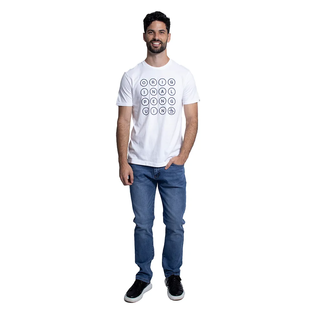 Franela manga corta  unicolor con estampado