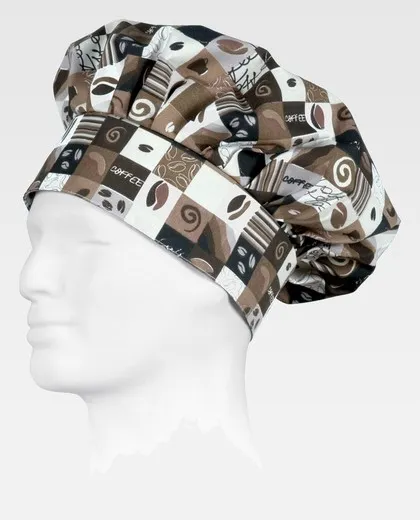 Gorro cocinero adaptable estampado café ESTAMPADO